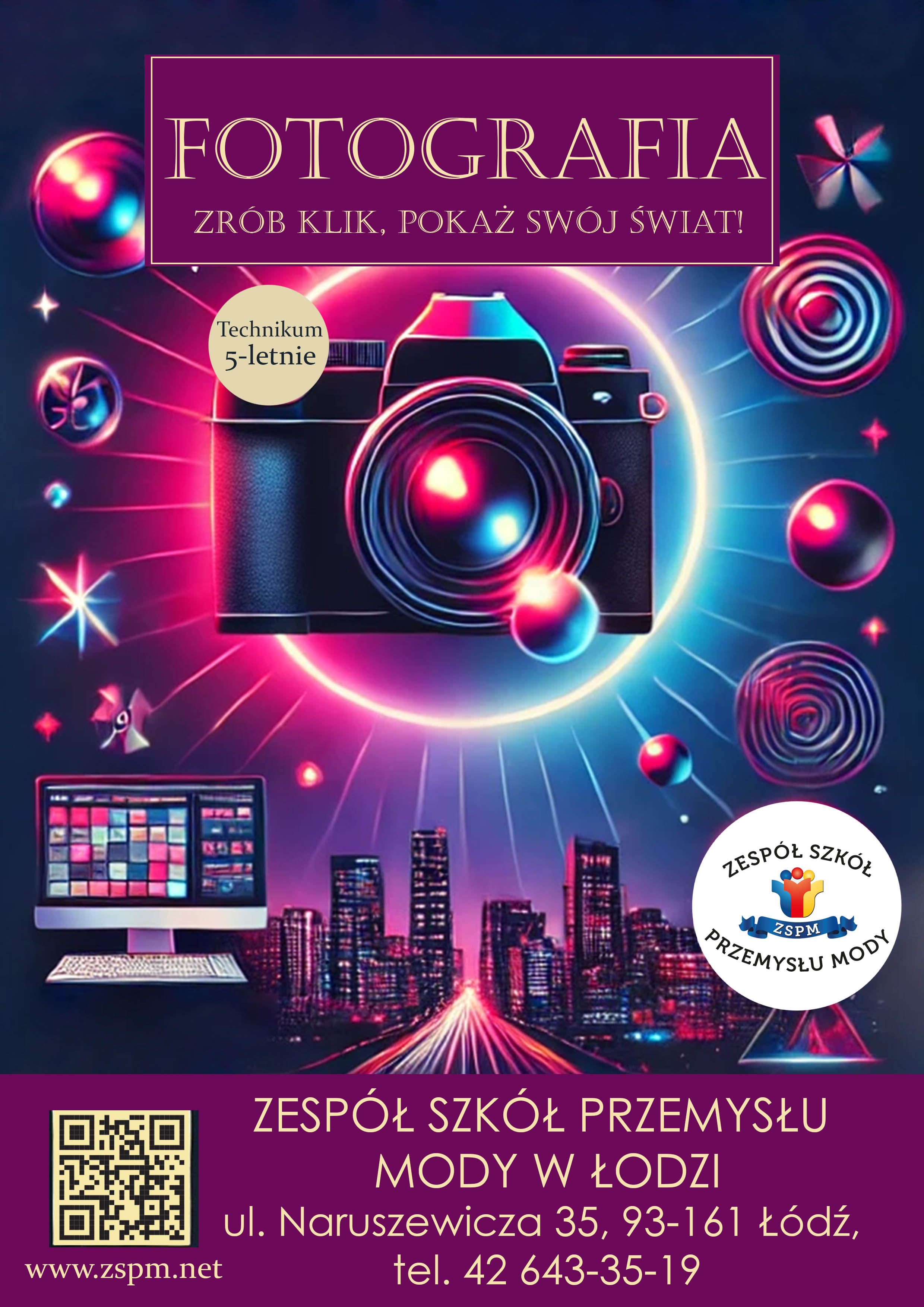 plakat technik fotografii i multimediów