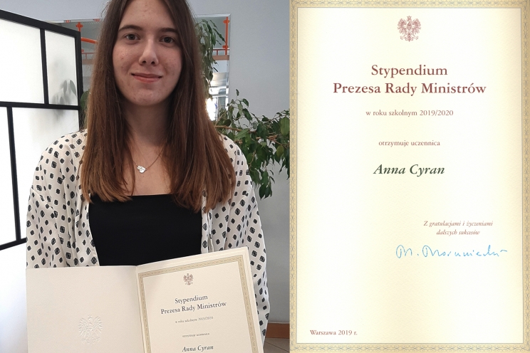 Anna Cyran z dyplomem